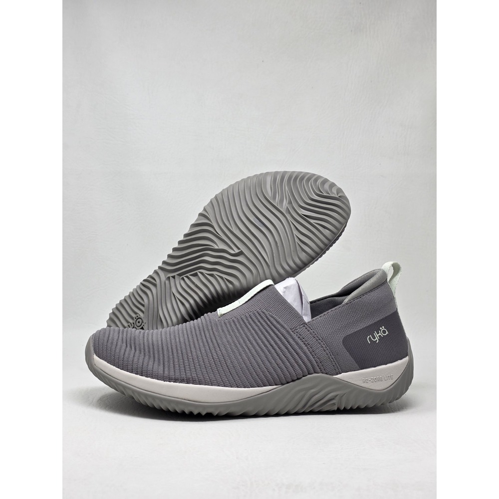 Ryka Echo Size 10W Womens Knit Slip-On Sneaker H4907M5024 Grey Synthetic New